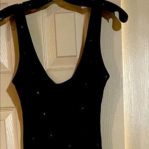 Formal black floor length sparkling dress